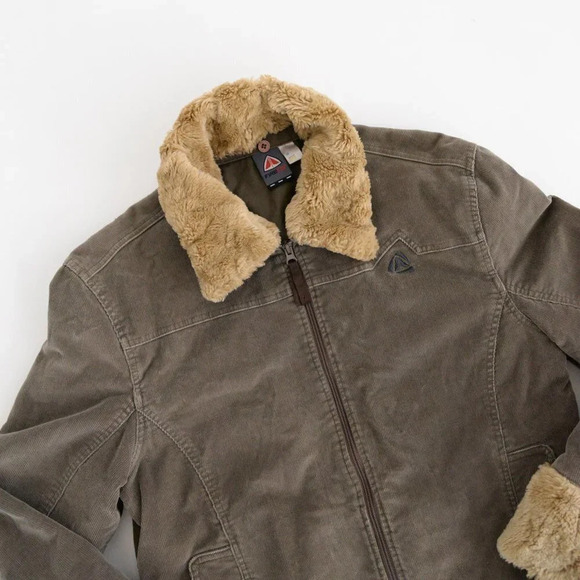 Fire Fly Brown Cord  Bomber Jacket Size Large - Picture 9 of 13